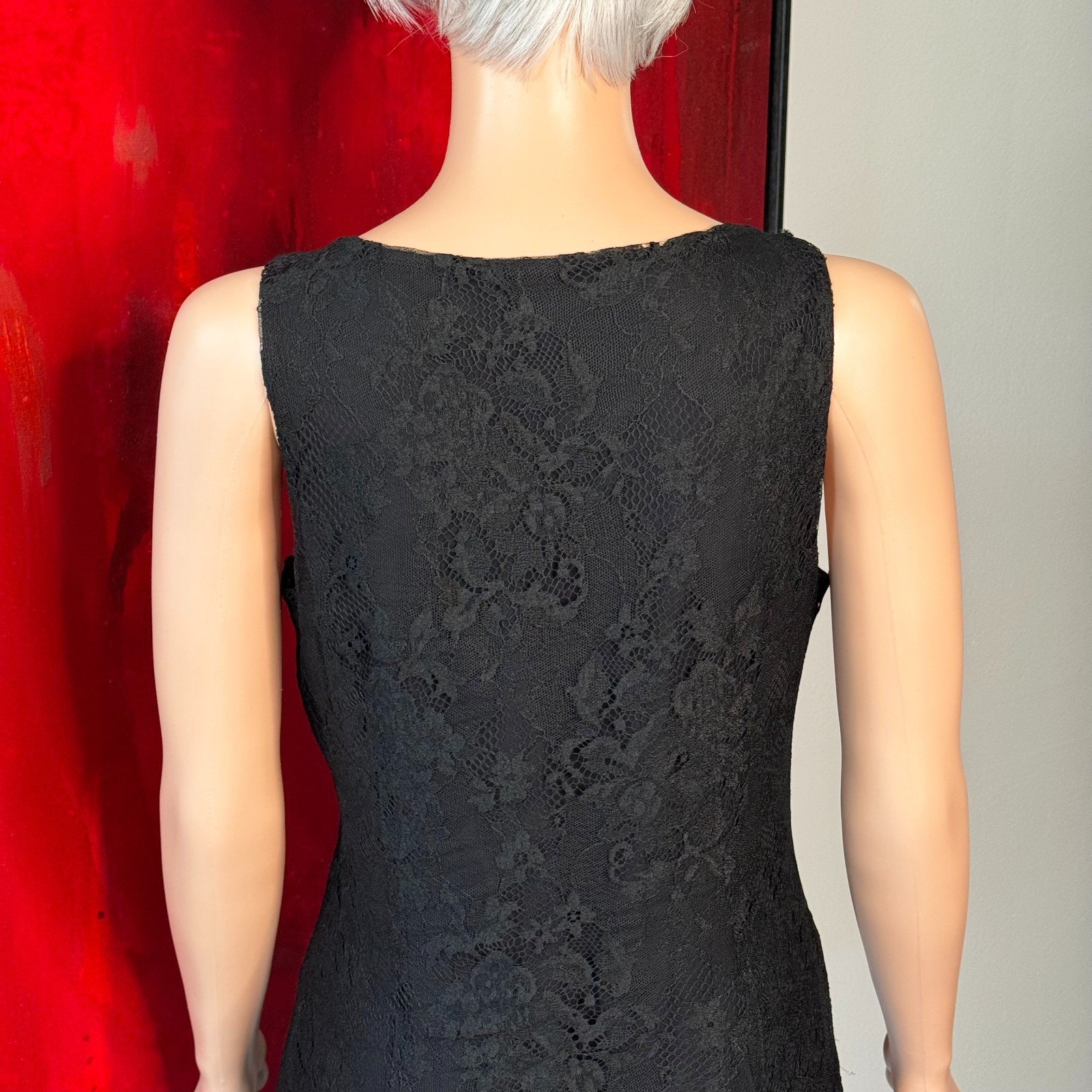 GIANNI VERSACE VERSUS black lace mini dress size 46 from S/S 1994