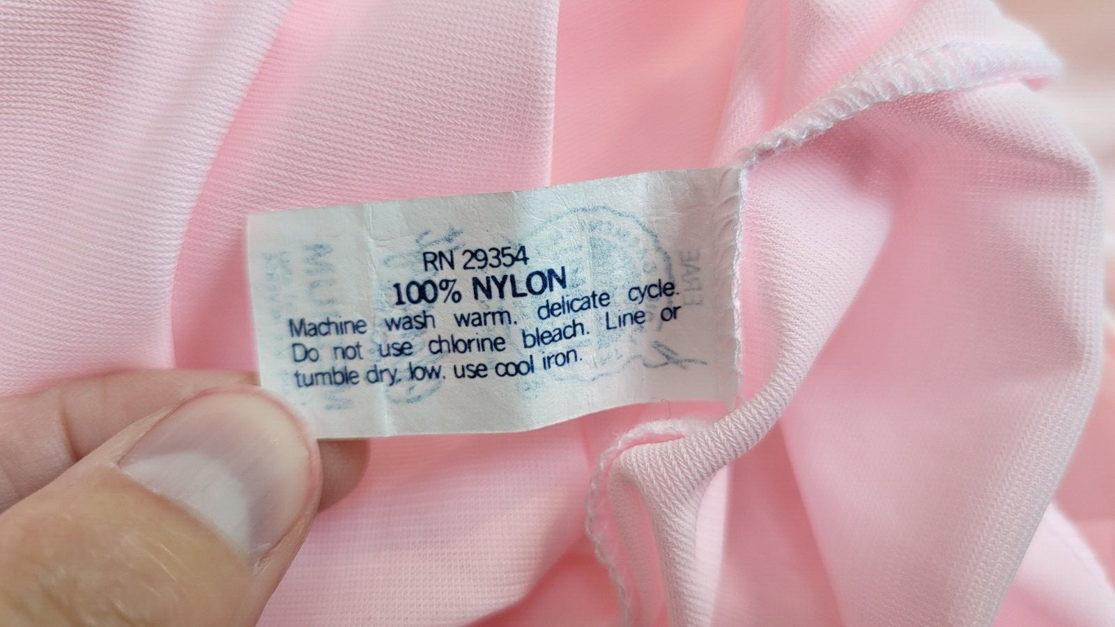 Vintage GLENCRAFT Pink Nylon Long Nightgown Nightie Lace Trim – Size M