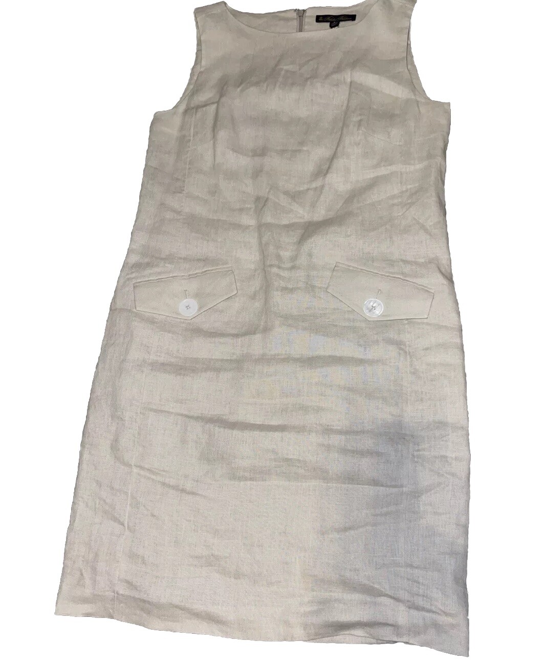 Brooks Brothers linen Dress Sz 4 Cream Color NWT