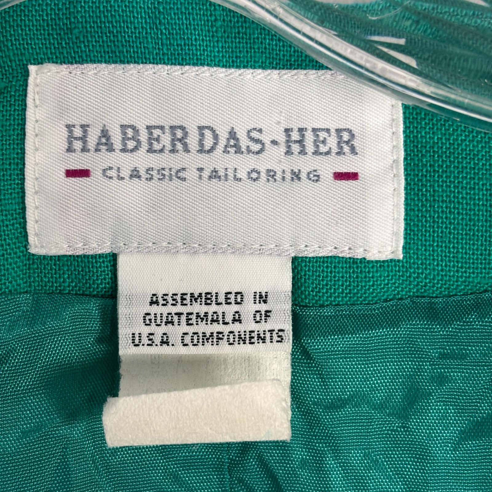 VTG Cropped Blazer 80s Double Breasted Teal Green Haber Dasher M L Knit