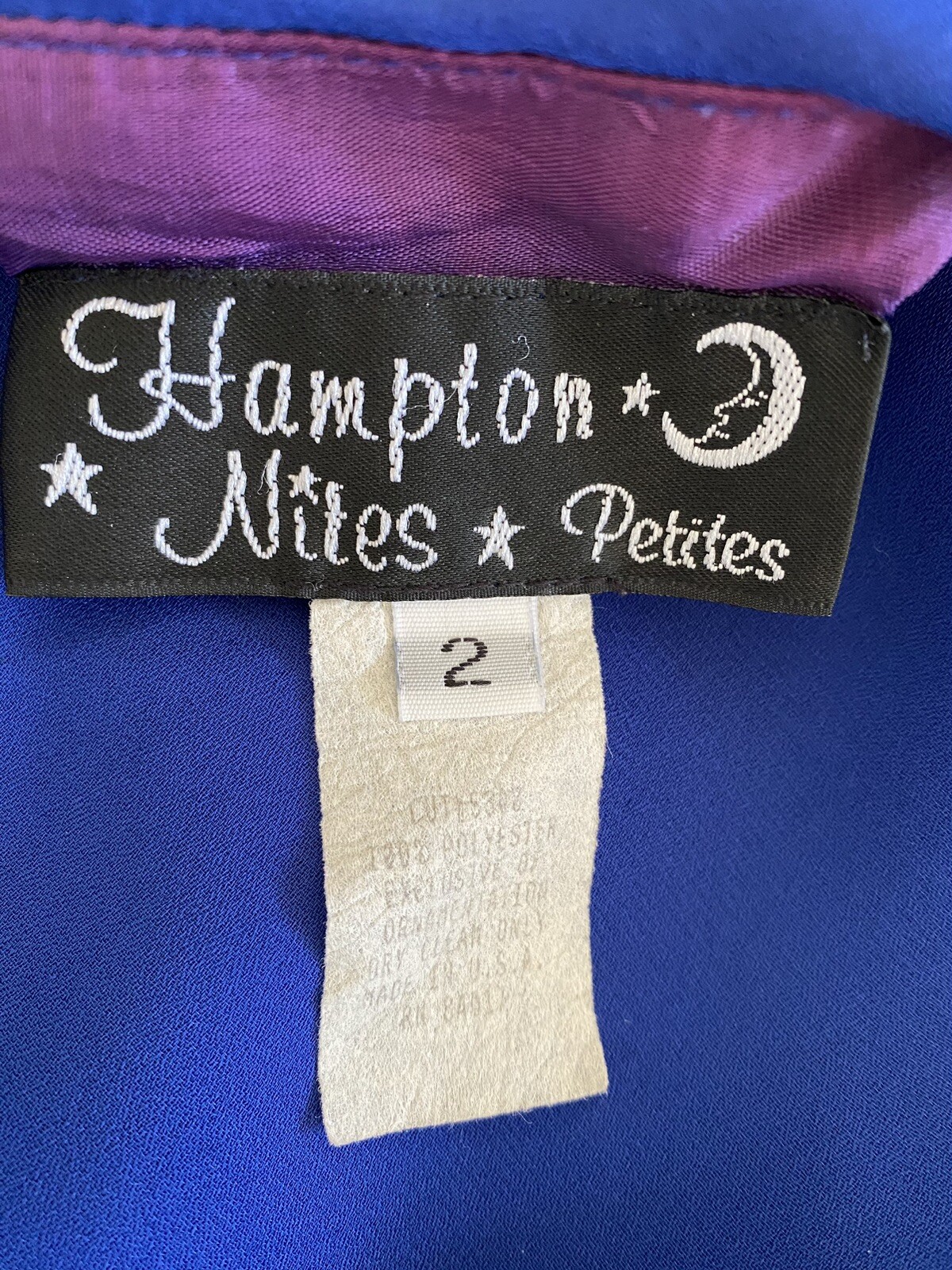 Vintage 1990s Hampton Nites Petites Blue Sheer Dress