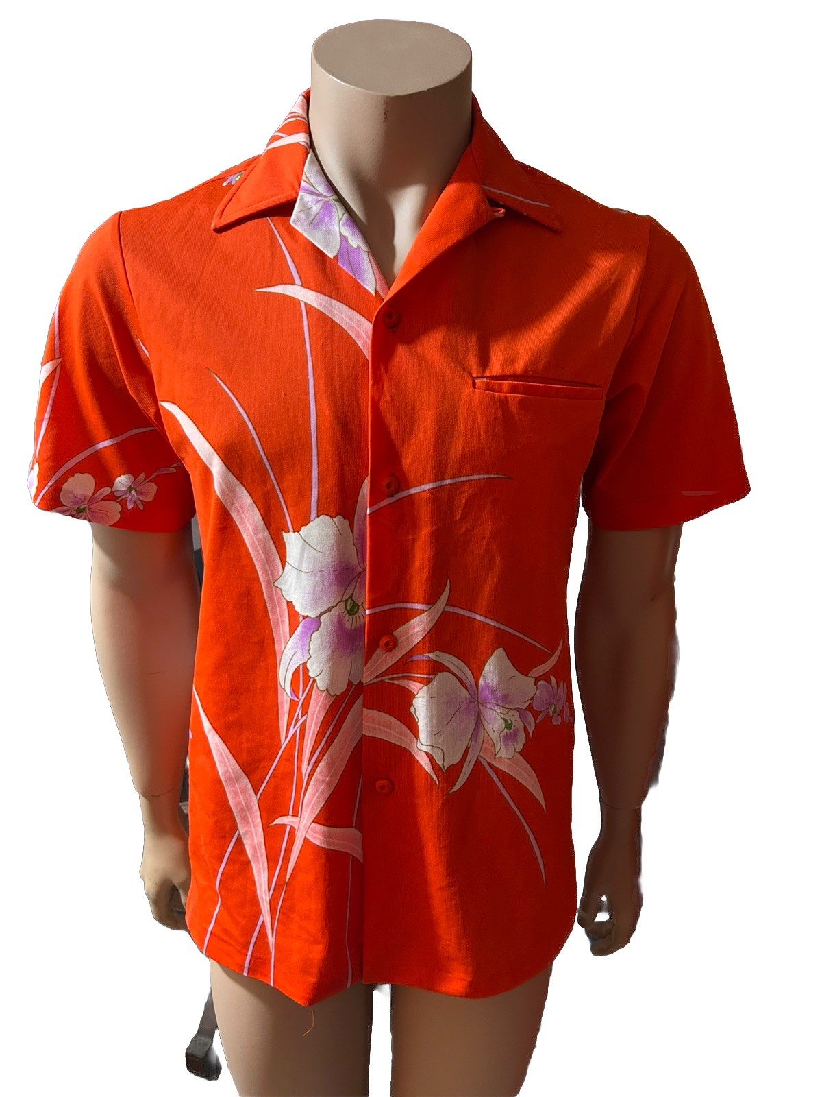 Vintage 60s 70s Hawaiian Honeymoon Set Orange Purple Floral Matching His Hers