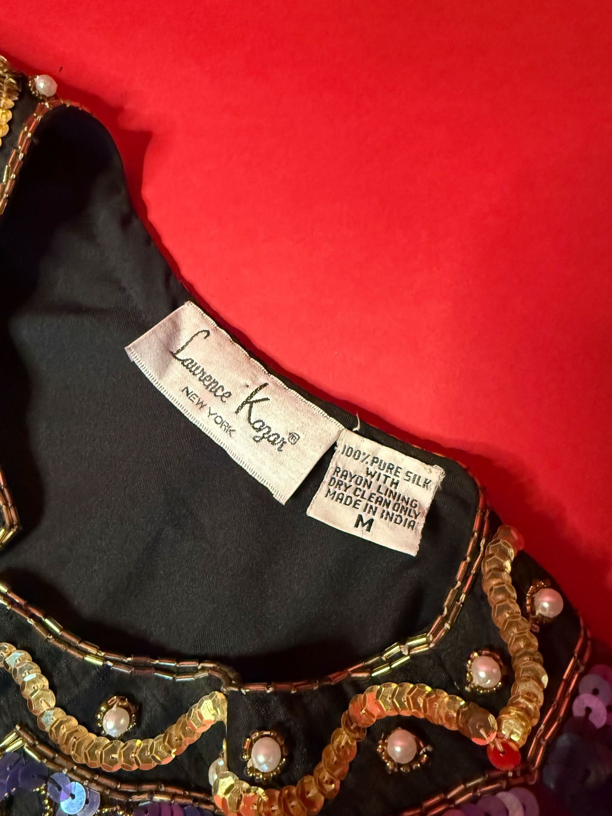 Vintage Laurence Kazar Silk Sequin Blazer – 1980s Art Deco Party Jacket