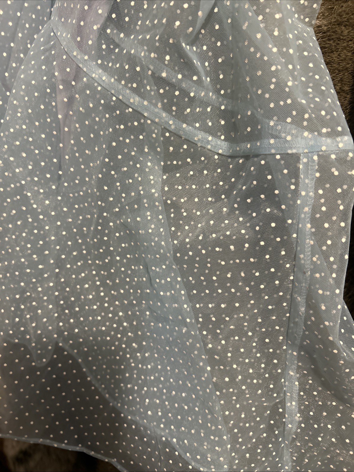 Vintage Blue Swiss Dot over Lavender Taffeta Party Prom Dress 24” Waist Sz5