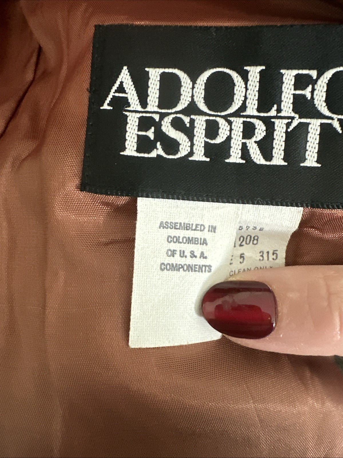VTG Adolfo Esprit Women’s Wool Military Jacket Size 4 Green Riding Hunting