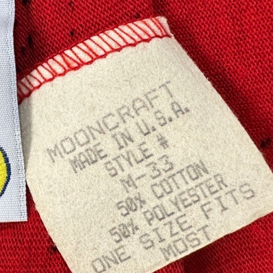 Vintage MoonCraft Red Speckled Midi Skirt Elastic Waist Made in USA Skater Med