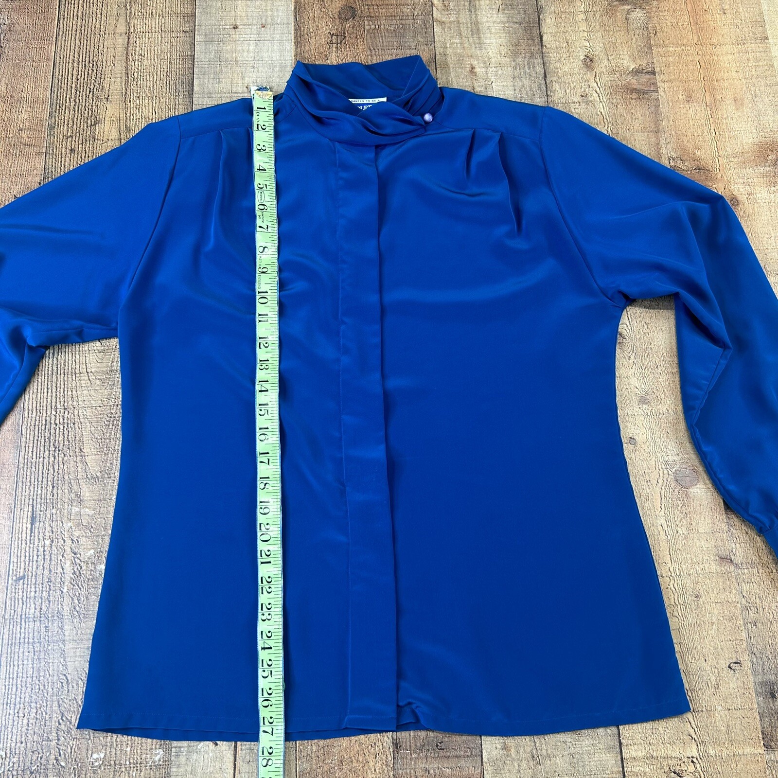 VTG Pendleton Women’s Polyester Button Down Blue Blouse Shoulder Pads Size 10
