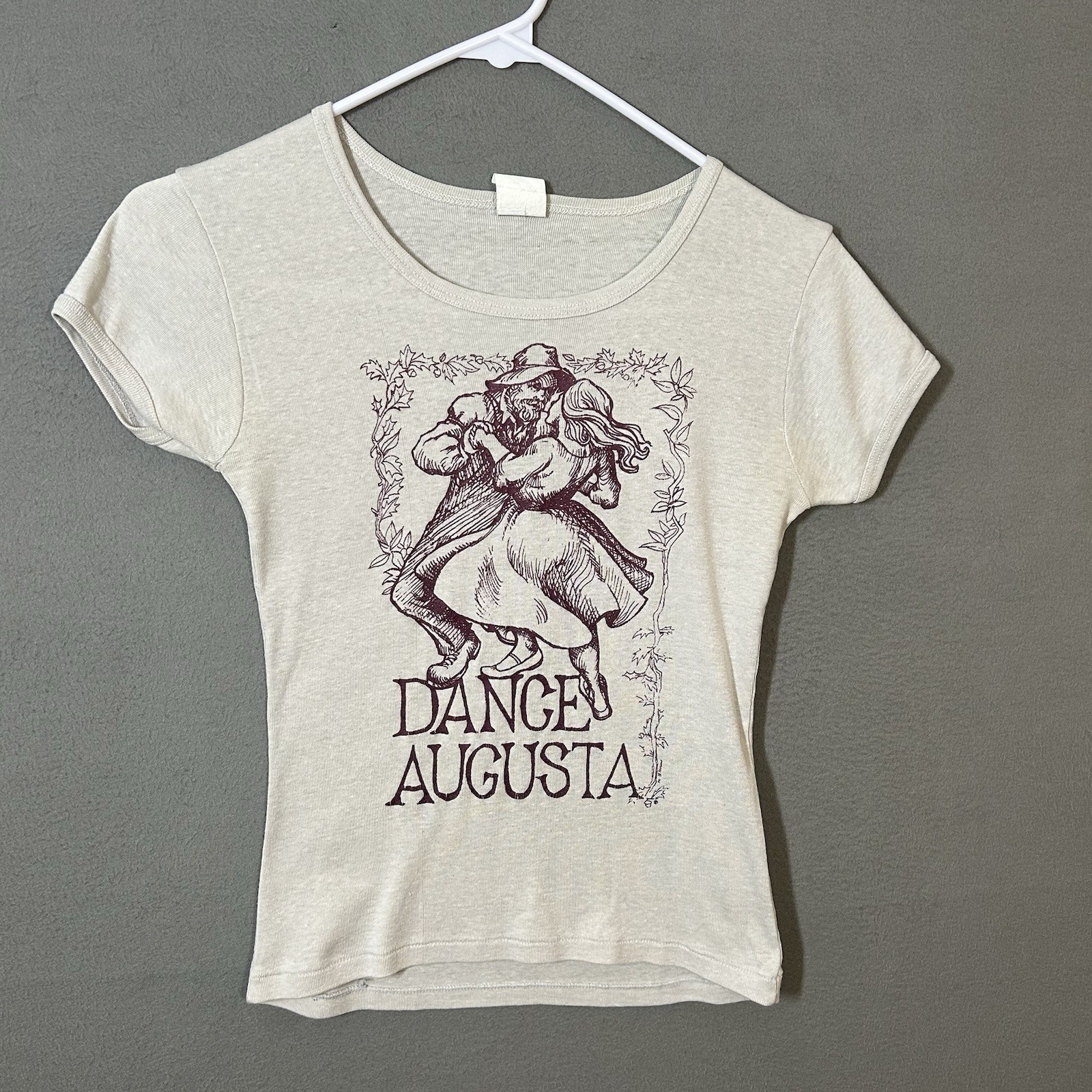 VTG 80s „Dance Augusta” Ladies Cap Sleeve T Shirt Adult Fits XL Anvil