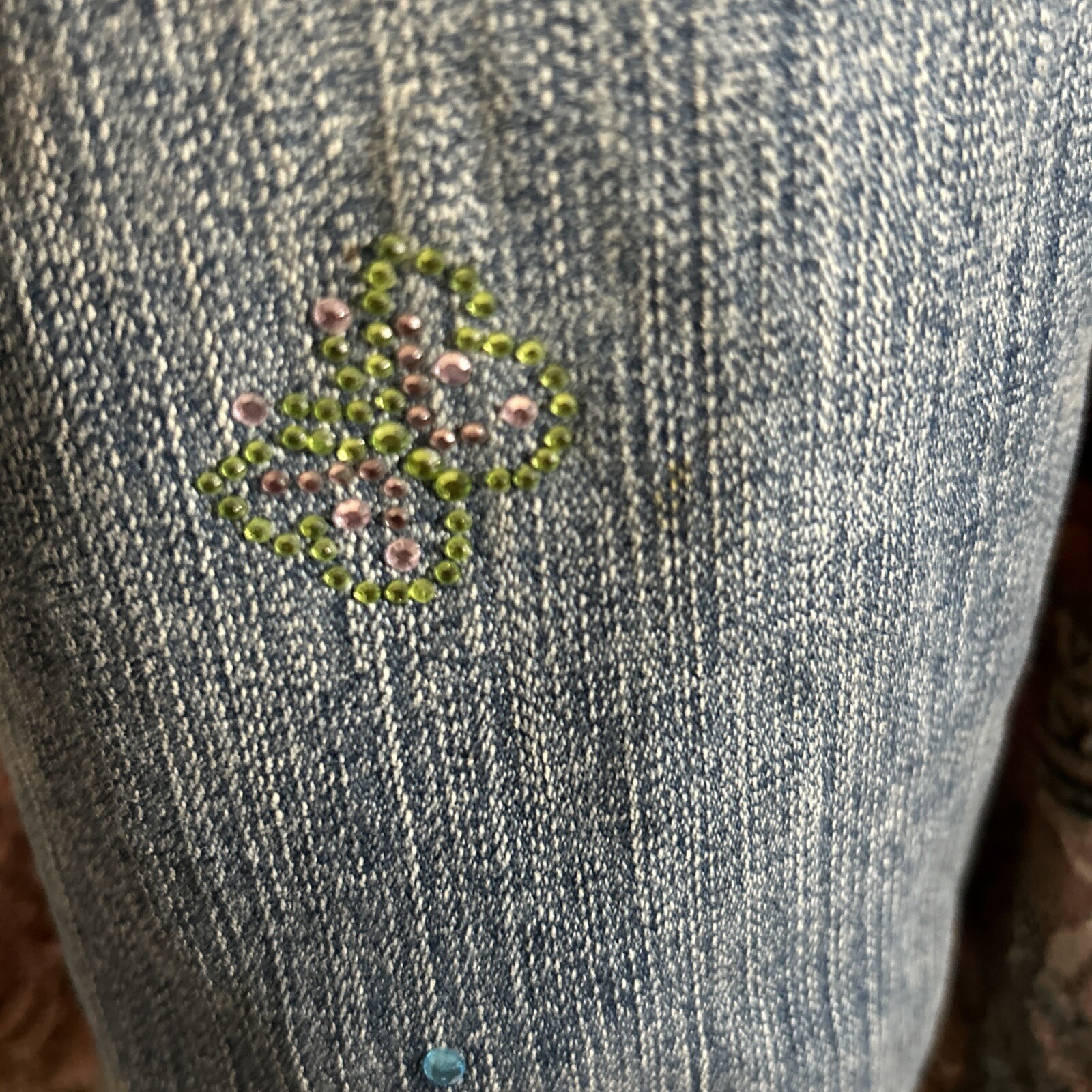 Alberto Makali 80s Vintage Embellished Designer Denim Jean Skirt Sz 8 RARE