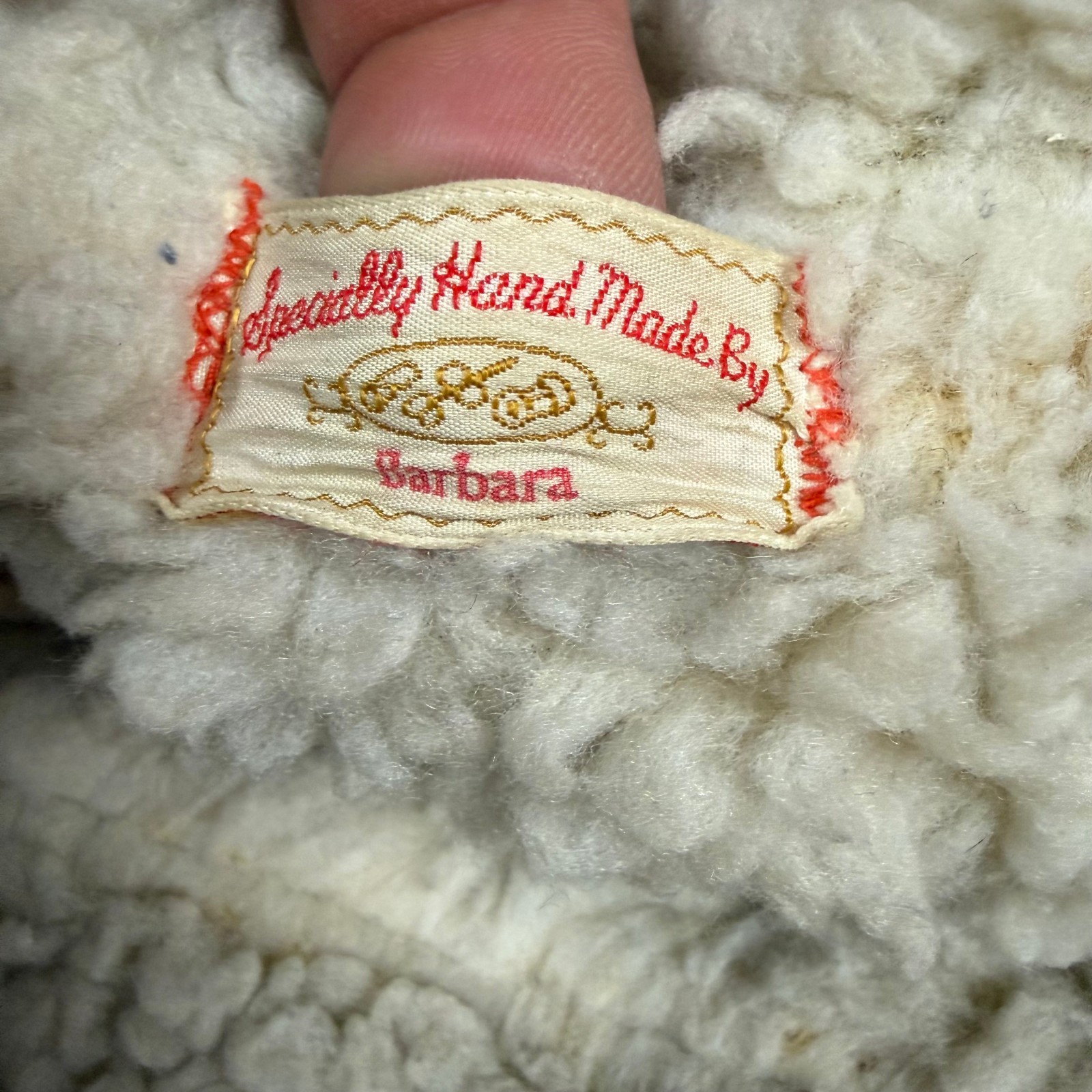 Vintage 70s Sherpa Lined Denim Jacket XS Handmande Panda Hippie Western boho