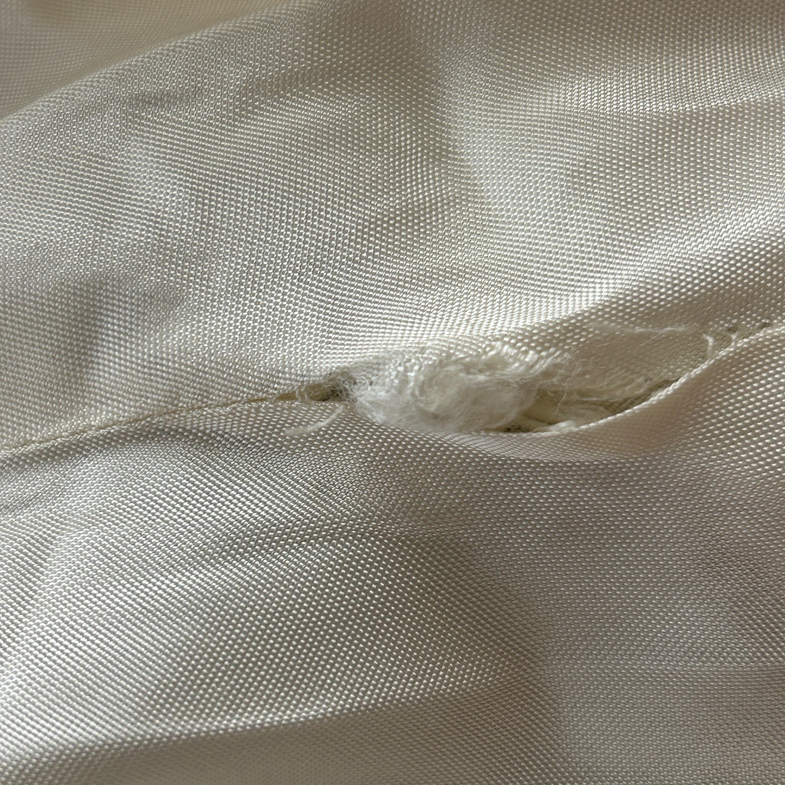Antique 1930s Bias Cut Silk Rayon Cream White Nightgown