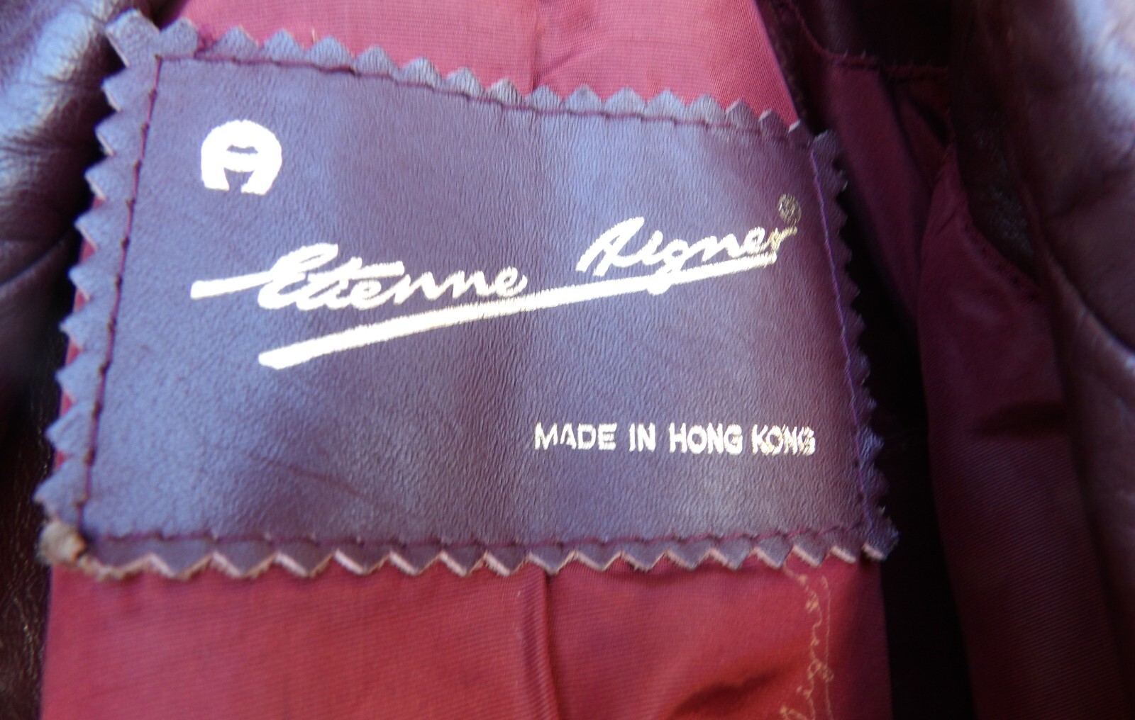 Vintage 1970s Etienne Aigner Burgundy Leather Jacket Size 12