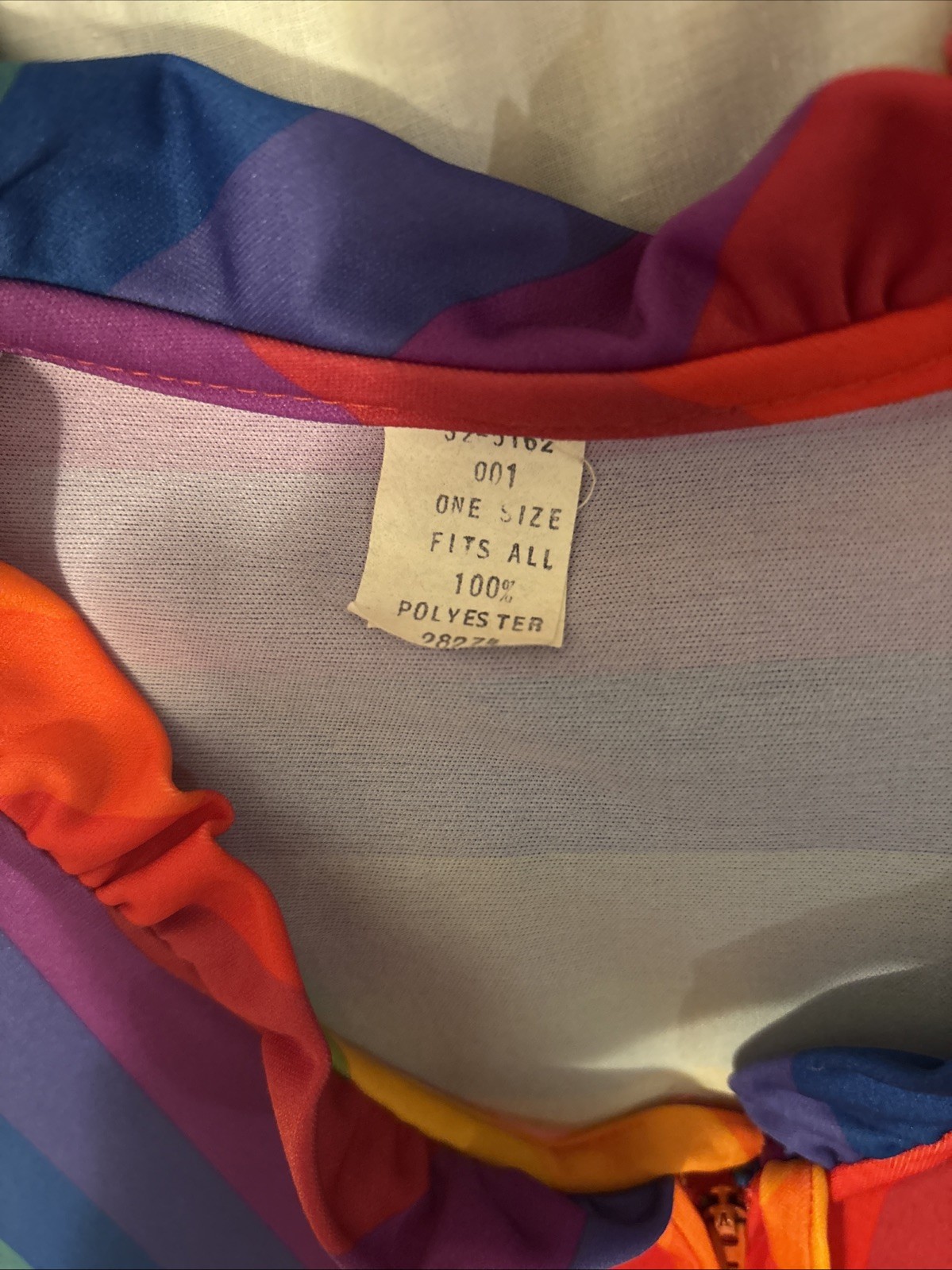 1970’s Vtg Rainbow Cafton Ruffles W/flowy 100% Polyester One Size Fits All