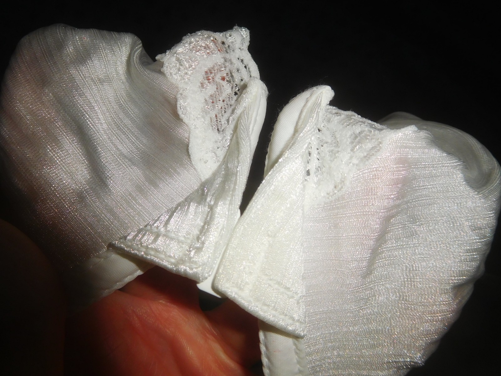 VTG Warner’s 01021 Shine On White Satin Unlined Bra Lace Trim Front Closure 36C