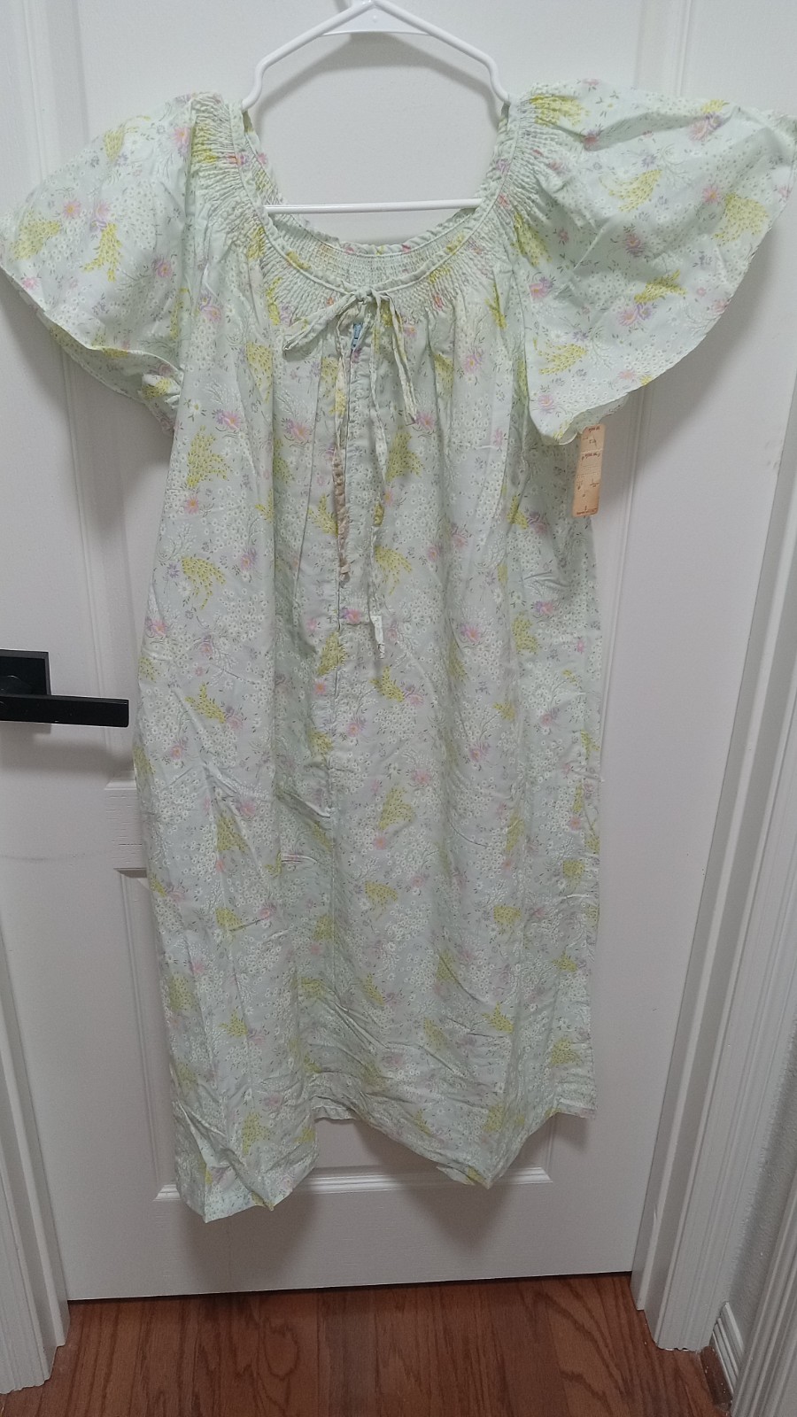 Vintage Cotton Nightgown Floral Cottagecore Myers Dept Store Nos Tags L – XL