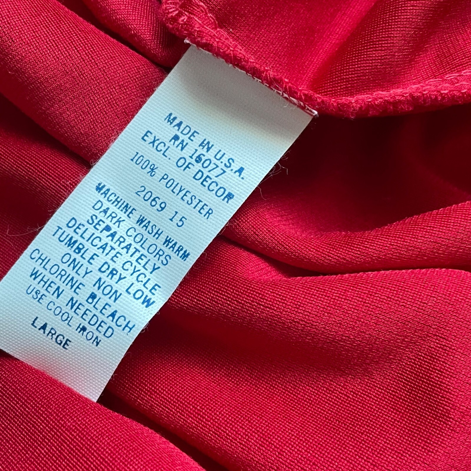 Vintage Sweet Life Tie Waist Robe Polyester Red Sleepwear Size Large Feminine