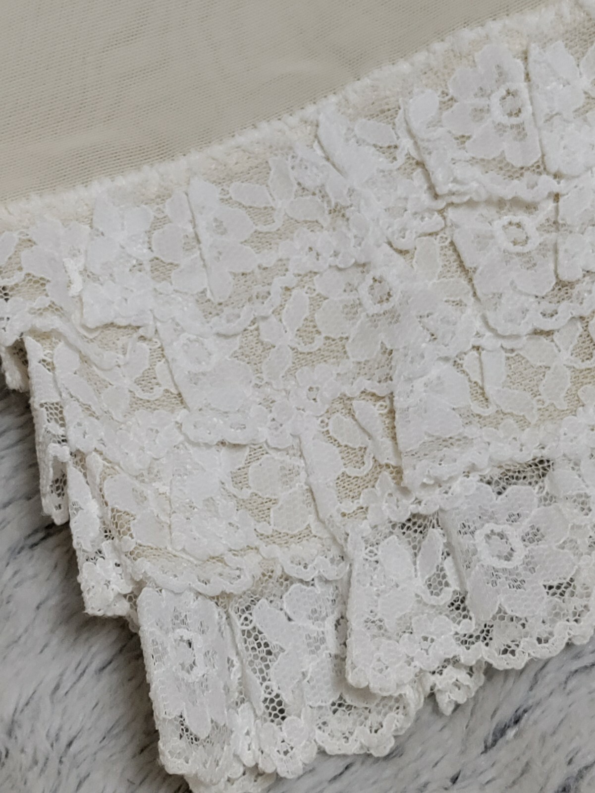 Glydons Bloomers Garters Vintage Small / Medium Spandex Nylon Ivory White Lace