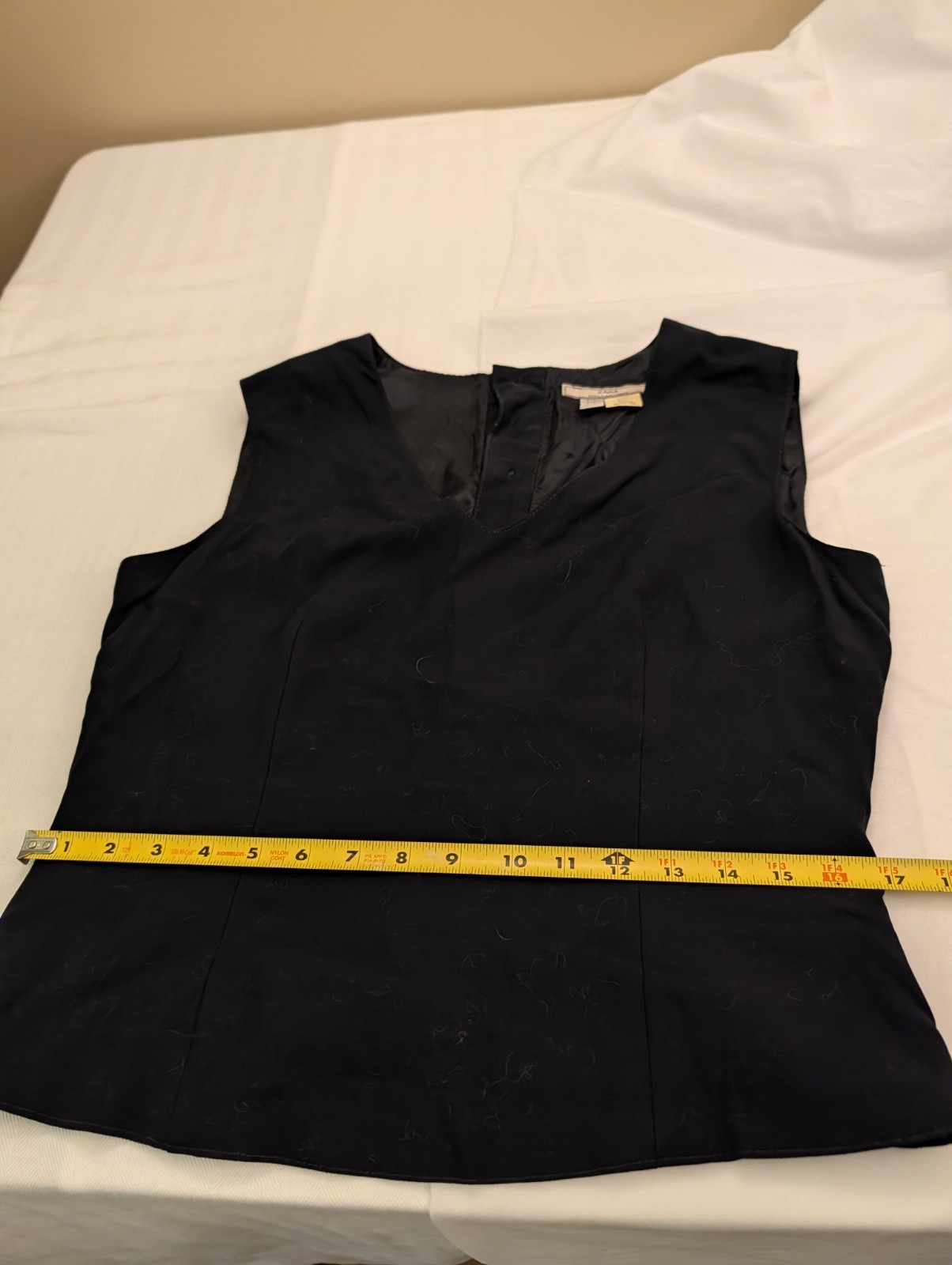Vintage 1990s Zara Sleeveless Black Top W/Buttons Down The Back