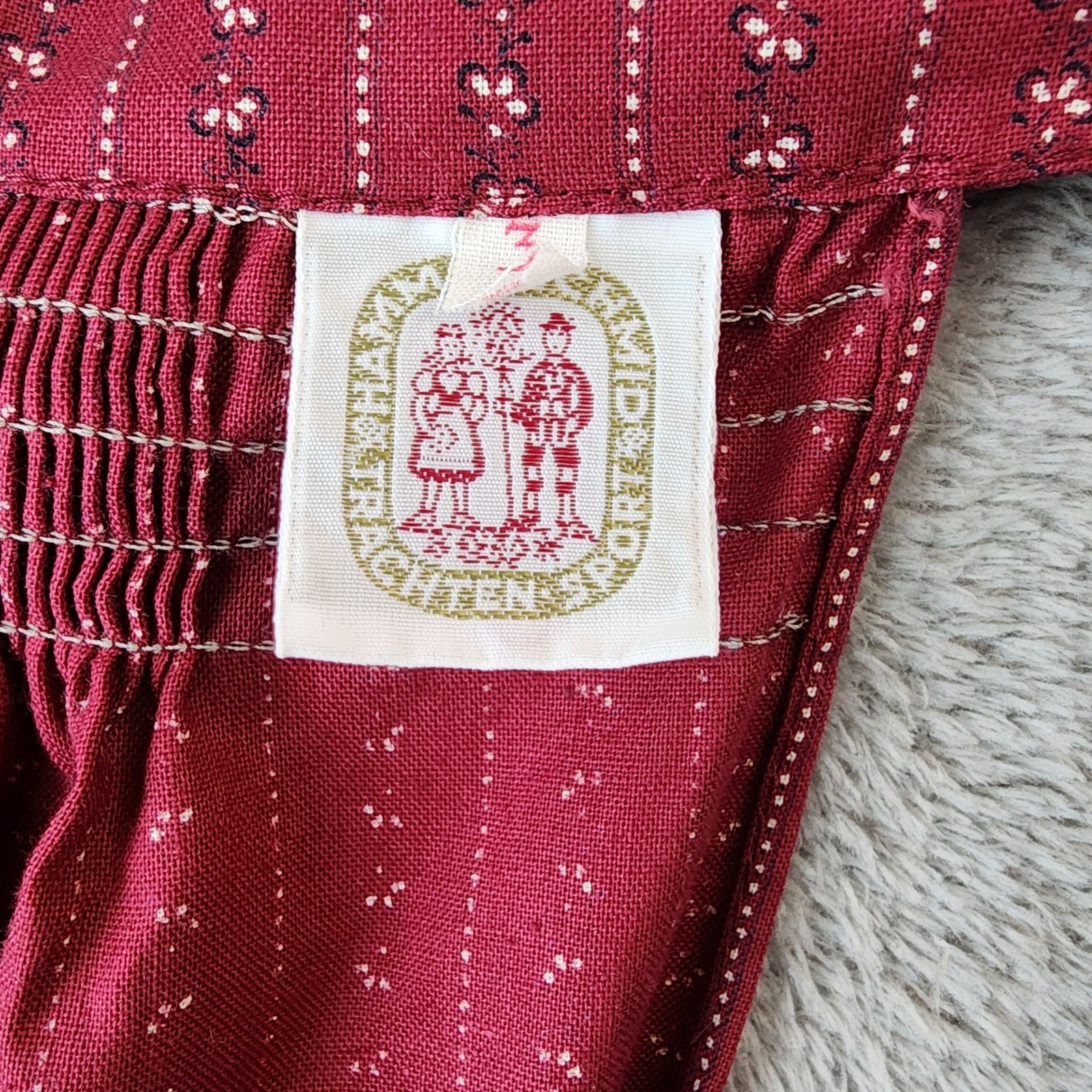 Hammerschmid Trachten Sportiv Dress Womens Size 46 Burgundy Midi with Apron Vtg