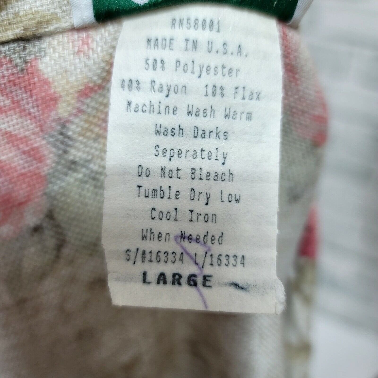 Vintage Joanna Womens L Cottagecore Floral 3/4 Cuffed Sleeve Open Front Blazer