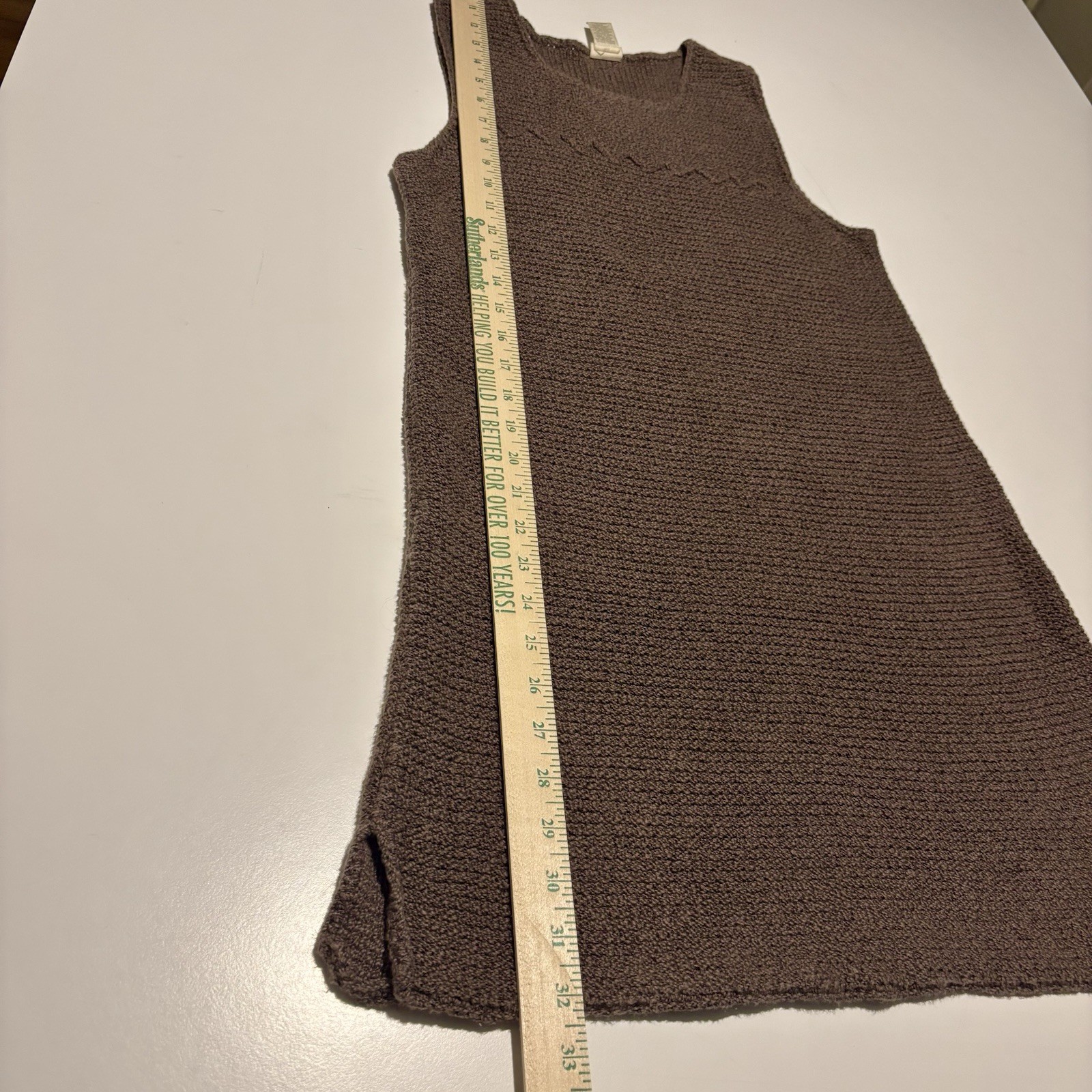 Vtg Rare Knit Dress 90s J Jill Crochet M Brown Sleeveless Shift Ribbed Cotton