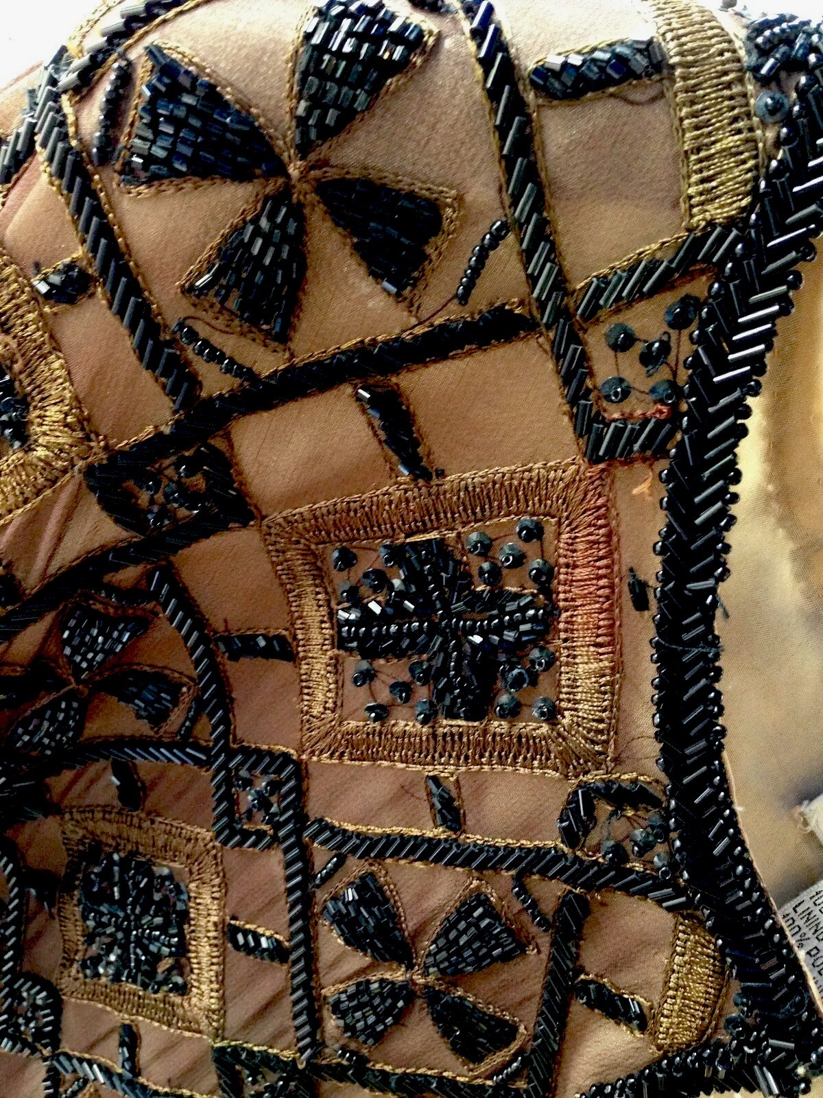 VINTAGE ELABORATE BLACK BEADED & EMBROIDERED SILK JACKET XXL