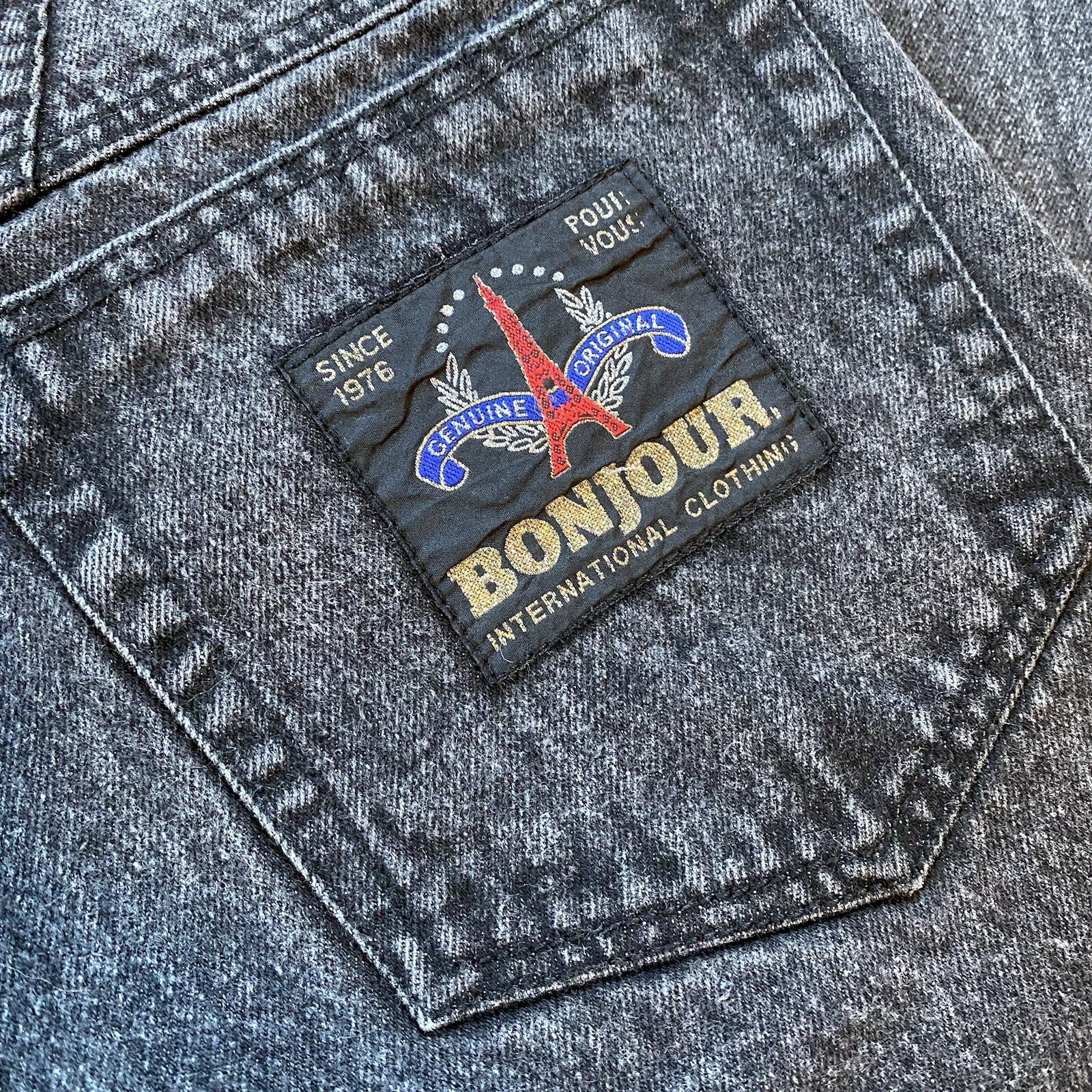 Vintage Bonjour Goth Hip Hop Punk High Waisted 100% Cotton Jeans