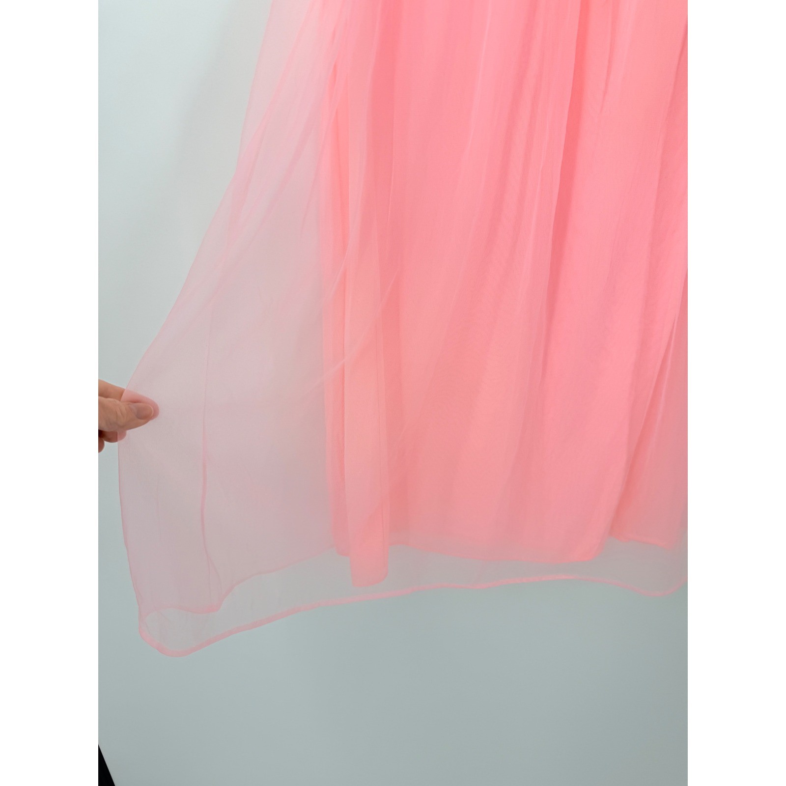 Vintage 60s 70s Pink Nylon Lace Peignoir babydoll Nightgown Sz S USA coquette