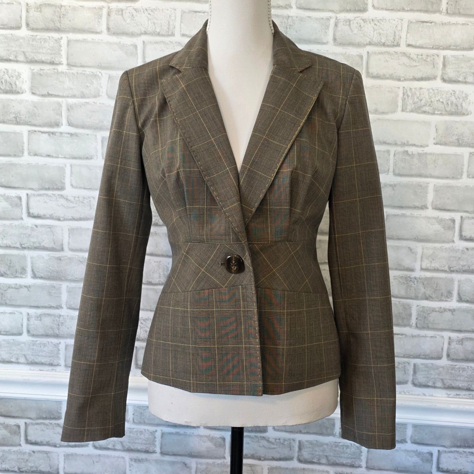 Vintage Harold’s USA Plaid Equestrian Blazer Novelty Horse Bit Lining 4 Acadamia