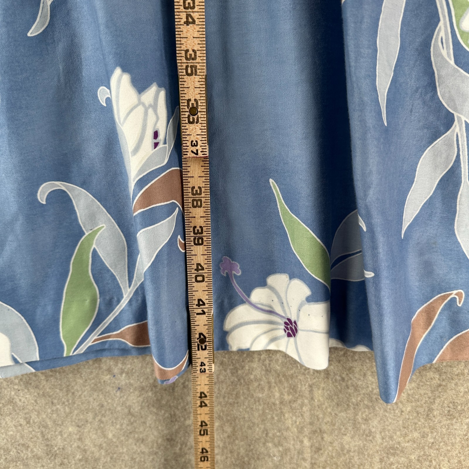VTG Sun Fashions Hawaiian Dress Muumuu Midi Floral Light Blue Long Women Sz 8
