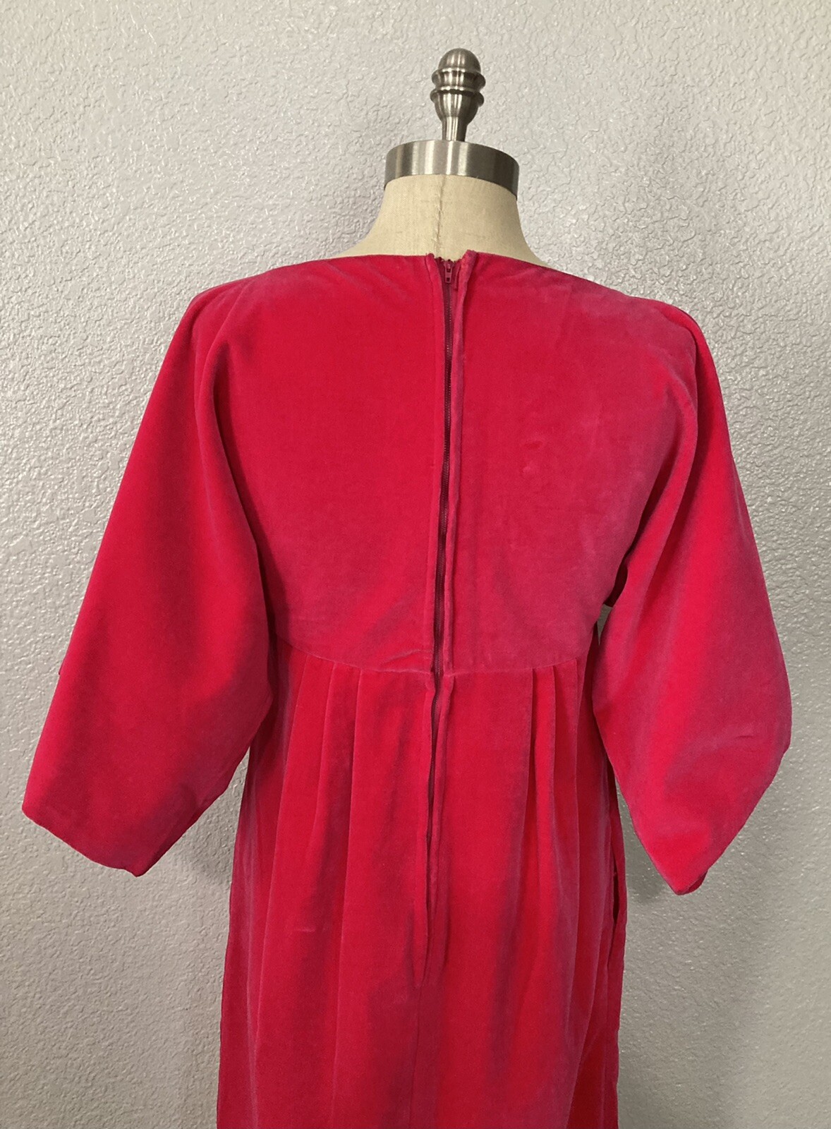 Vintage Timely Fashions More Chicago Pink Velvet Sabrina Neck Dress For Costume