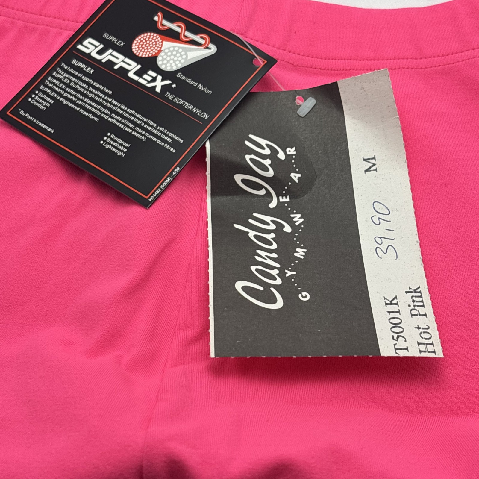 80s-90s Candy Jay Hot Pink Capri Leggings Vintage Aerobics Deadstock