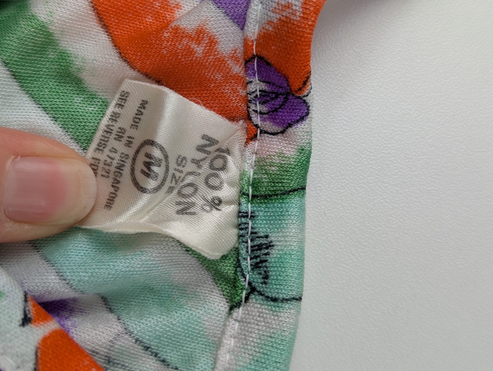 Vintage Debenhams Nylon Tank Top Psychedelic Floral Mod Striped Stretch S/M