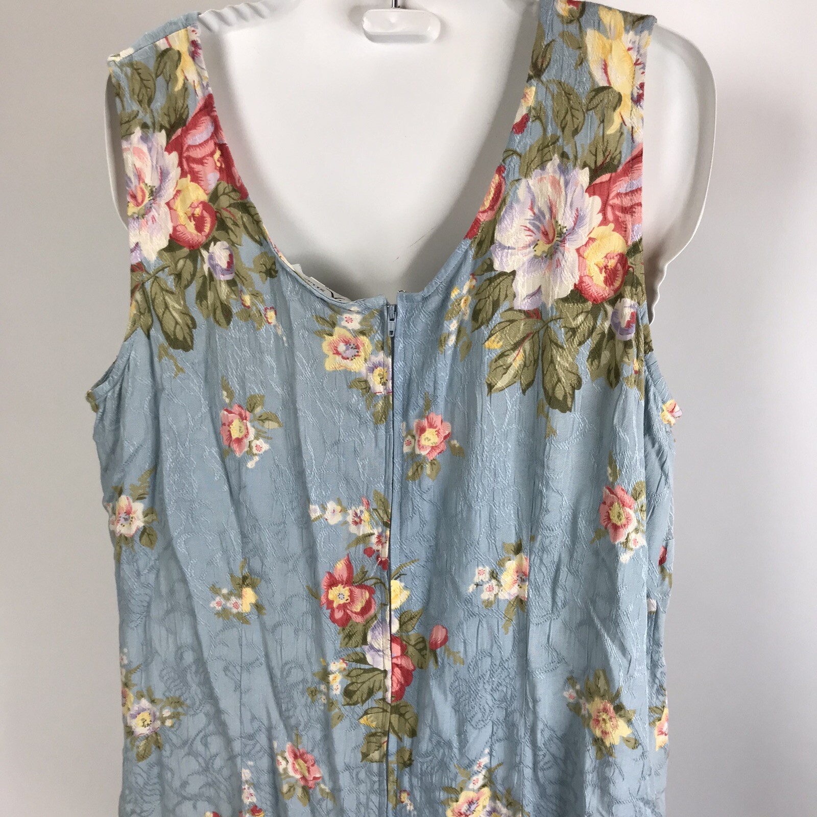 Vintage Dress K. Studio Sz 16 Column Floral Textured Rayon Boho Cottagecore