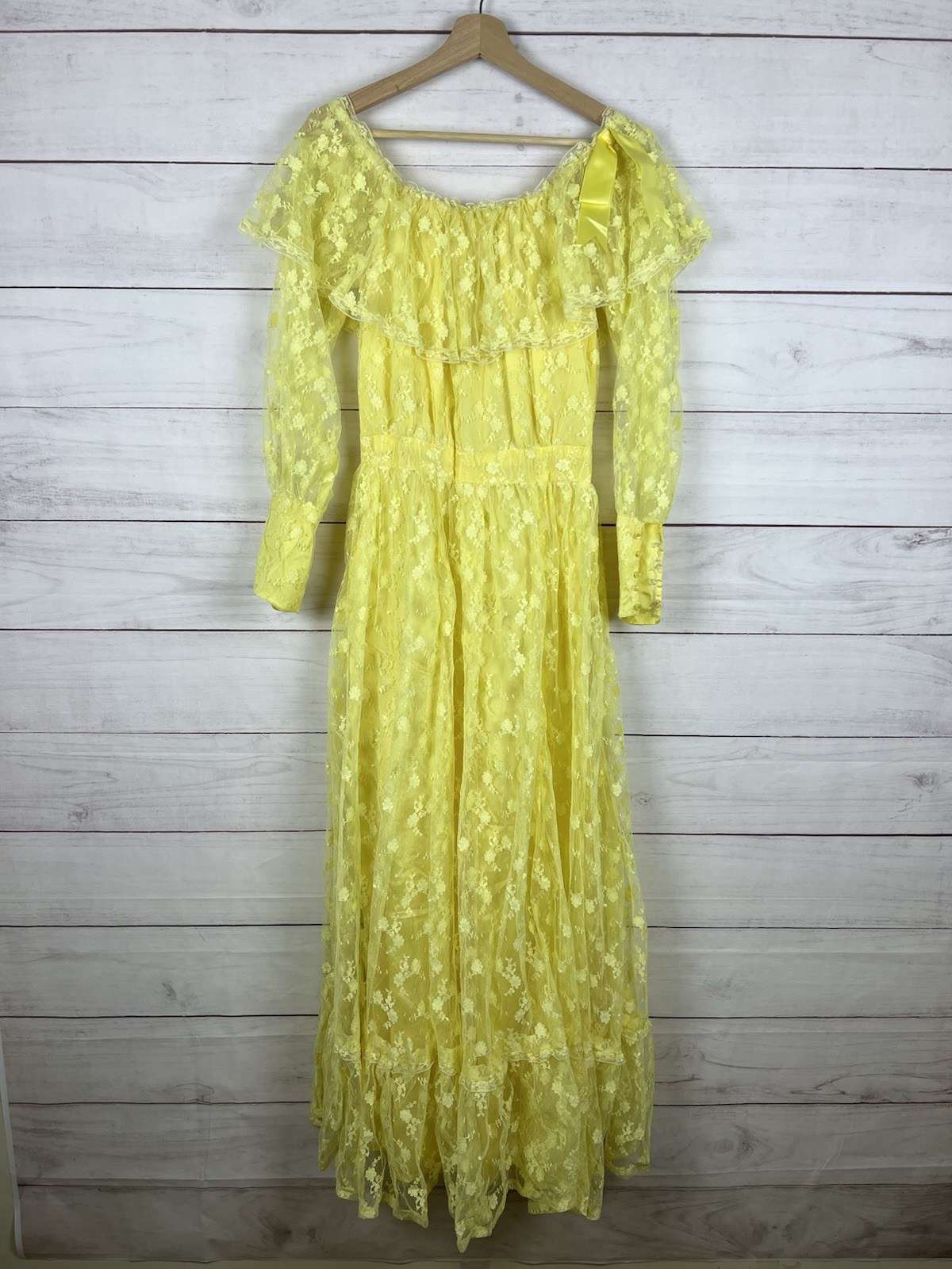 Vintage Yellow Dress 70s 80s Size Small Or XS