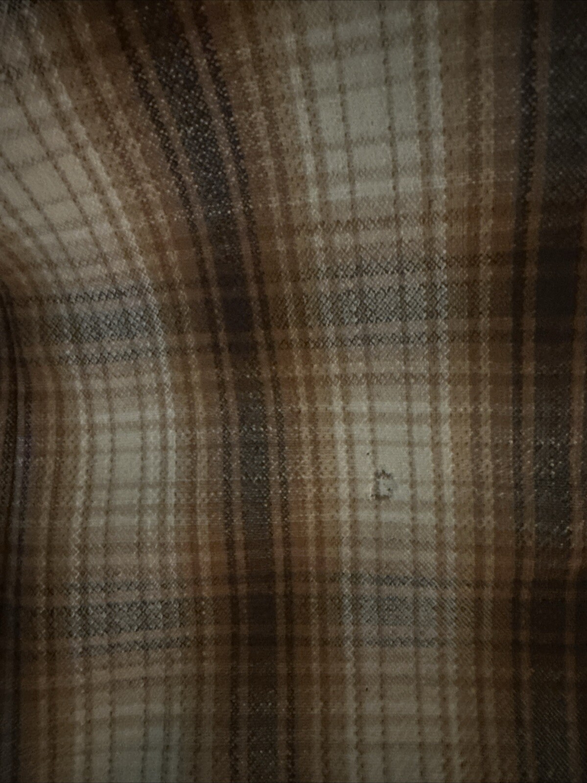 Jacques Tiffeau 60s Brown Tones Wool Blanket Plaid Coat & Pleated Skirt Set S