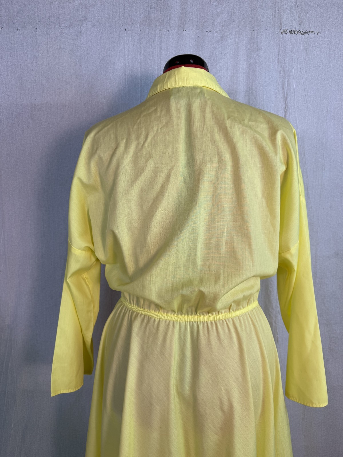 Vintage The American Shirt Dress 80s Yellow 50s Style fit & flare Size 8 M F728