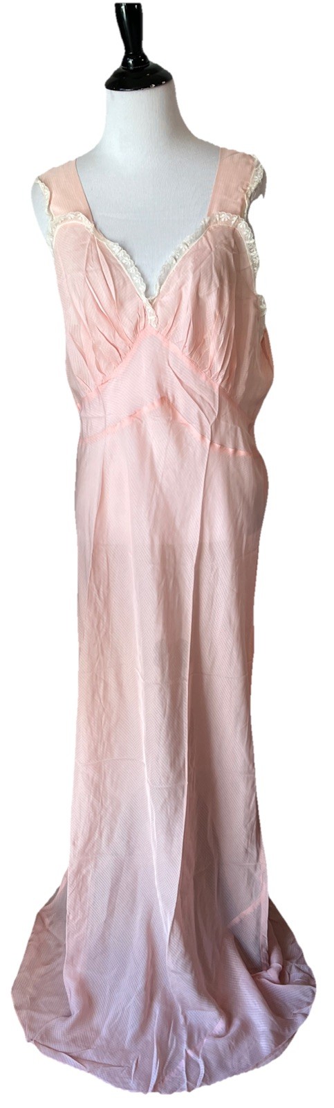 Vintage Stonecutter Slip Dress Bias Cut Pink Peach 30s 40s Rare XL?