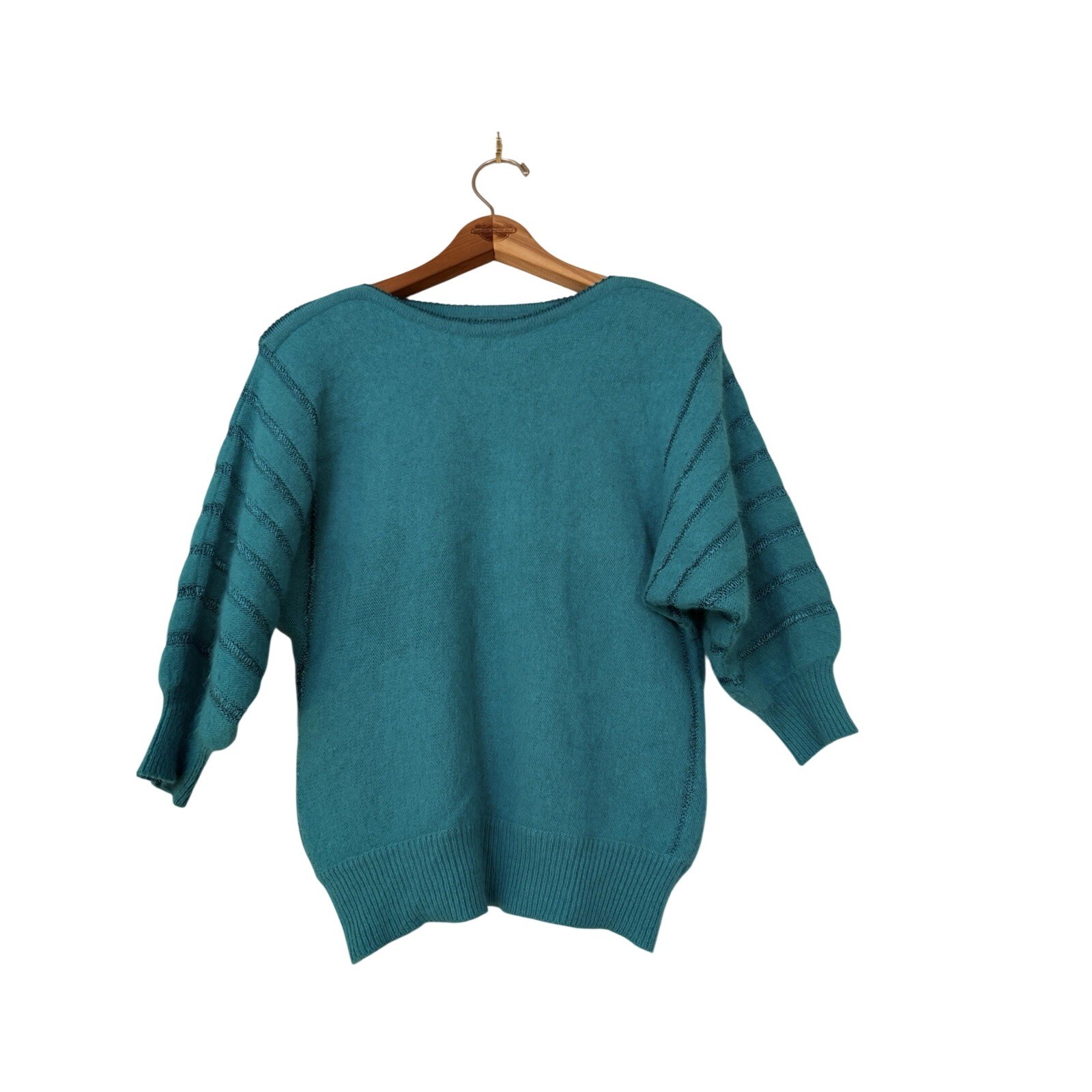 70’s Vtg. Cashmere Teal Sweater, Sm. Unbranded /Handmade Stunning NEW Condition
