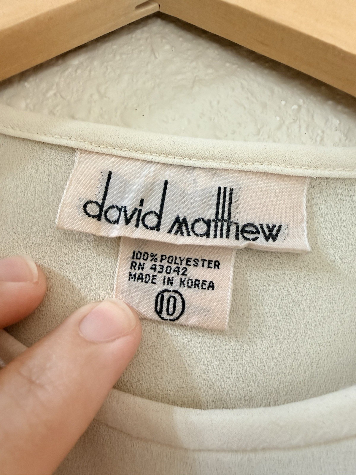 Vintage 80s David Matthew III Bow Secretary Blouse Women’s Size 10 Cream