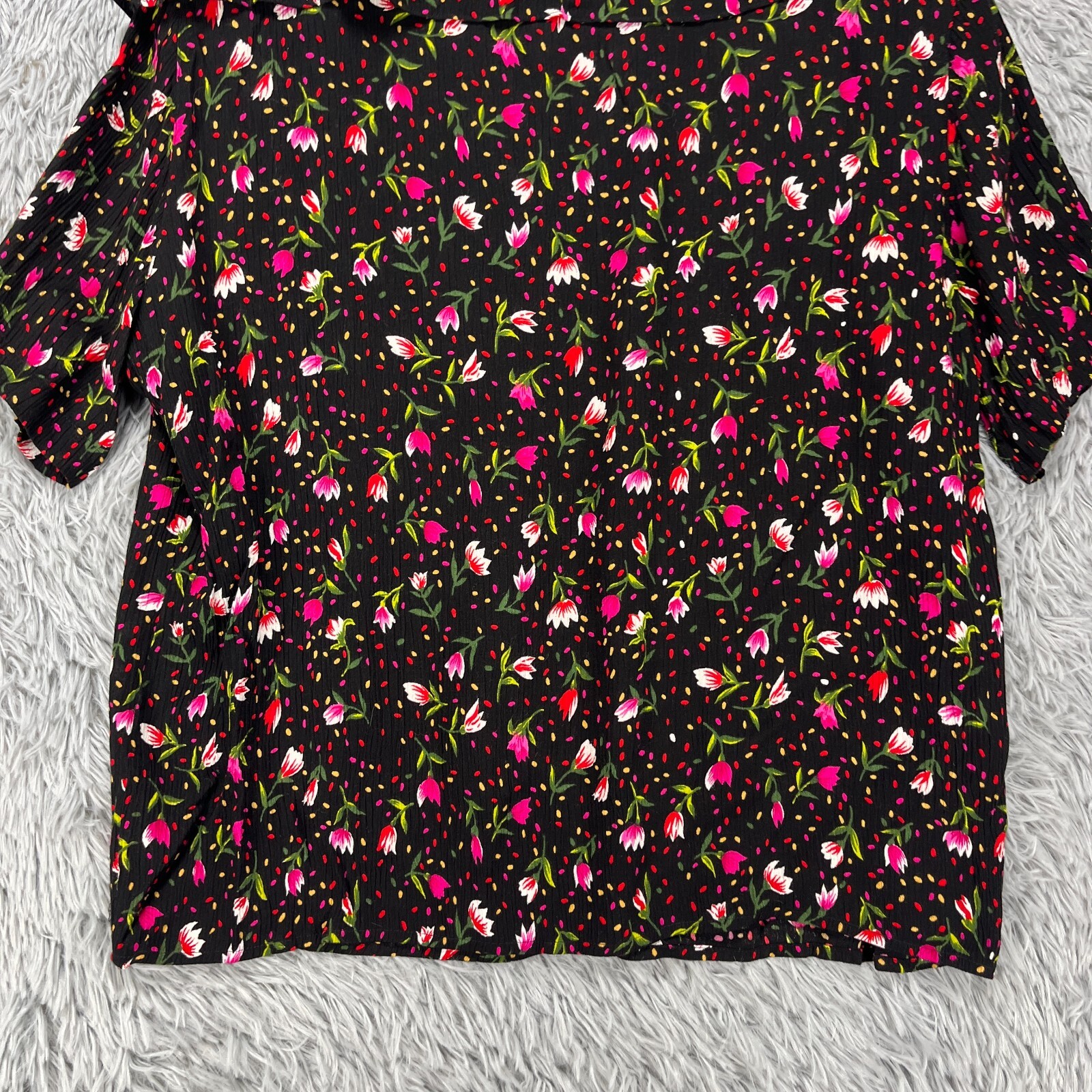 VTG Kathryn Deene Blouse Womens 14/16 Floral Button Peter Pan Collar Cottagecore