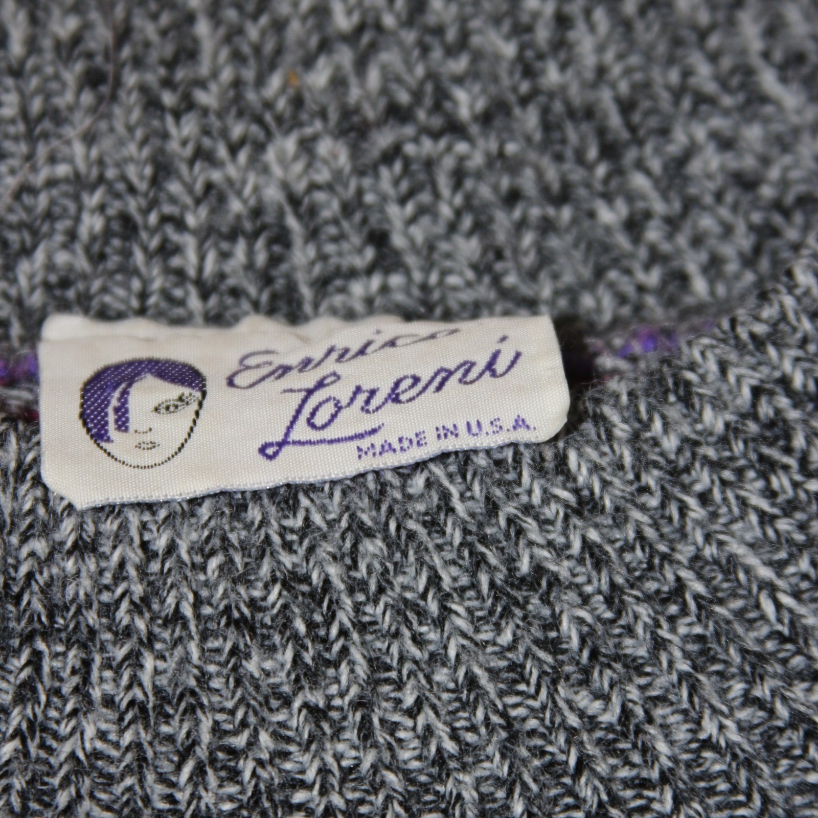 Vintage Enrico Loreni Sweater Womens 35 Gray Fair Isle Knit Tunic Made in USA