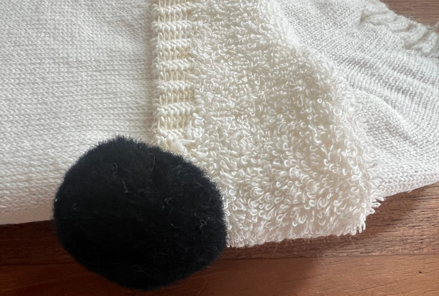 Vintage Pom Pom Ankle Socks Terry White NOS