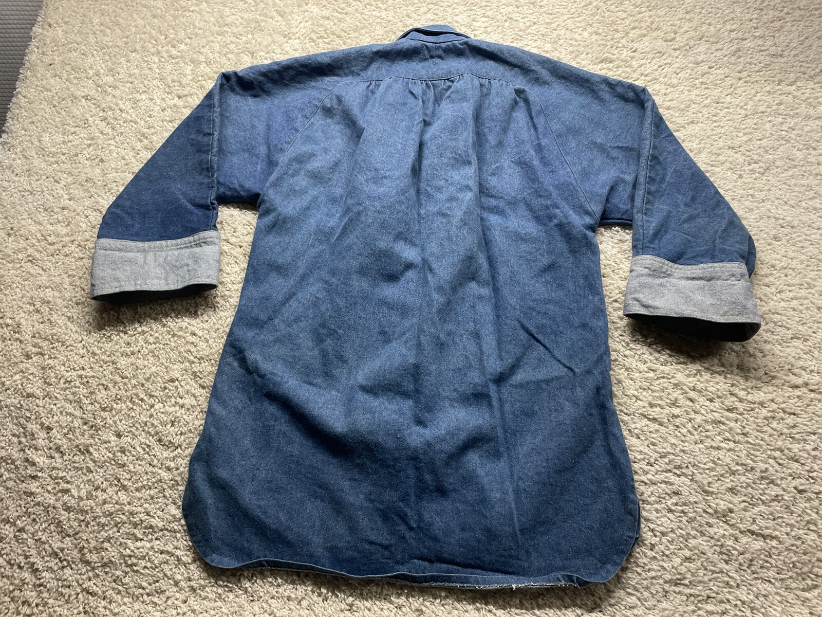 Vintage Hand Sewn Women’s Denim Chore Jacket Osh Kosh Buttons See Measurements