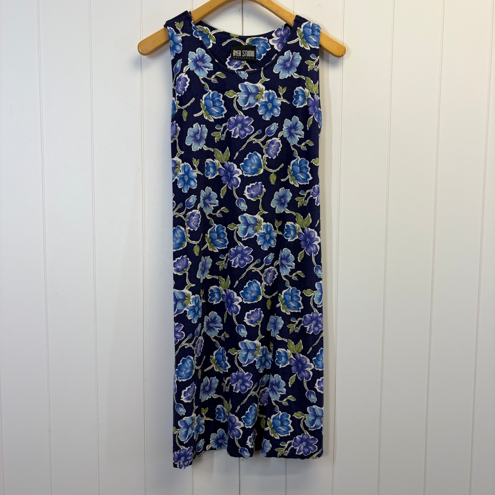 Vintage Byer Studio 90s Floral Shift Dress Women Size M Hipster Grunge Summer