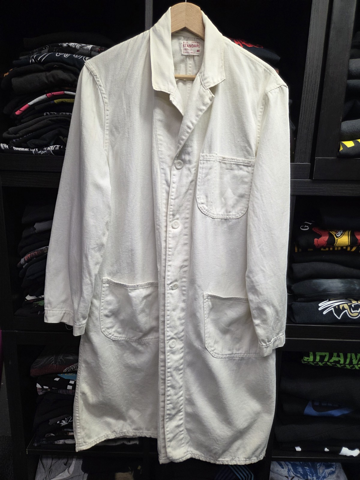 Vintage Standard Linen Co Shop Coat 60’s Union Made Size 44 Worn