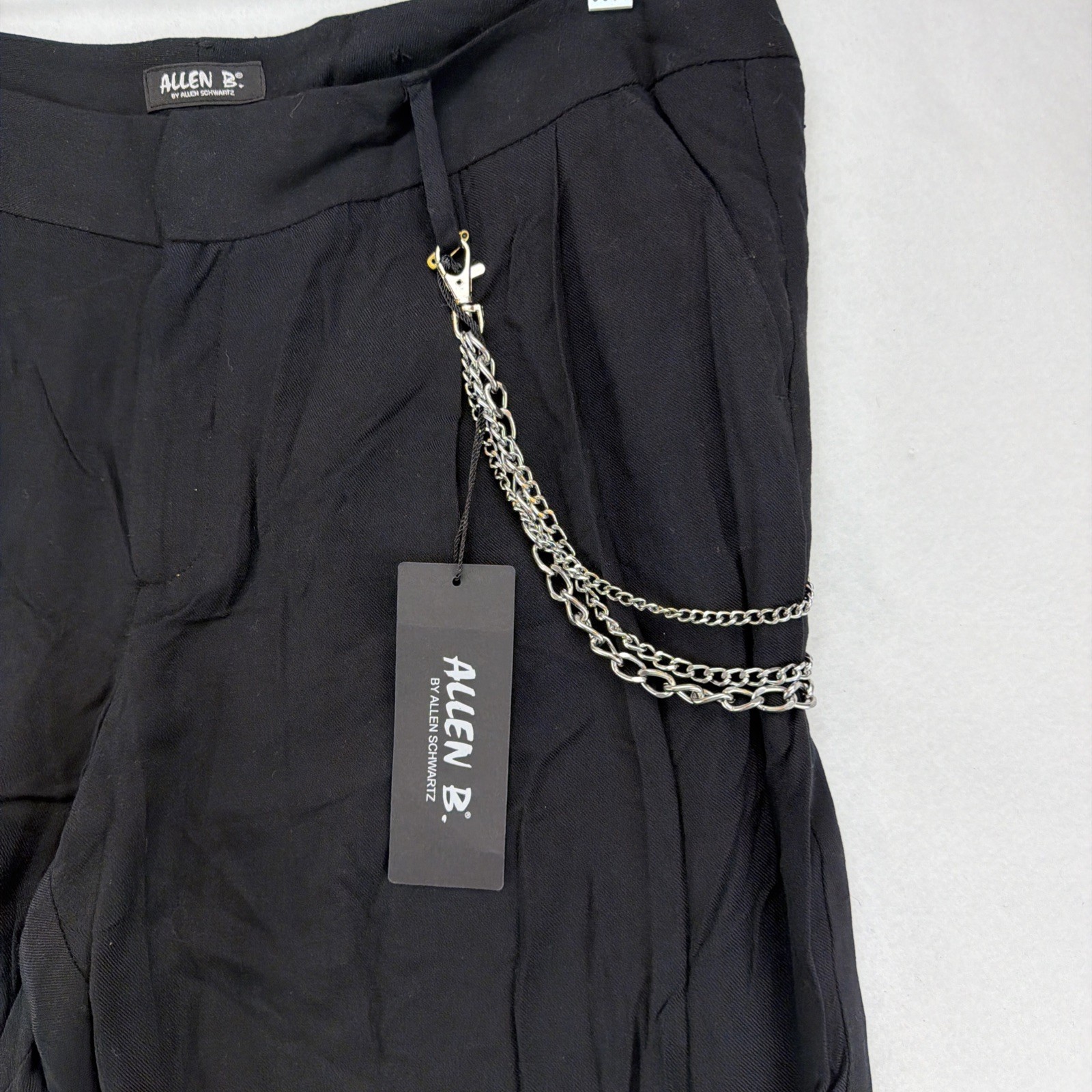 Allen B by Allen Schwartz Pants Women’s Rayon Sz 16 Black With Accent Chain NWT
