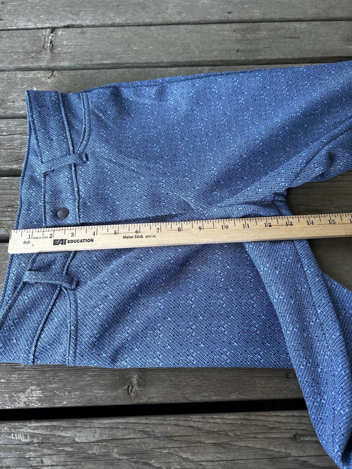 Vintage 1970s Farah Pants Womens Flare Bell Bottoms blue USA Made 29×28