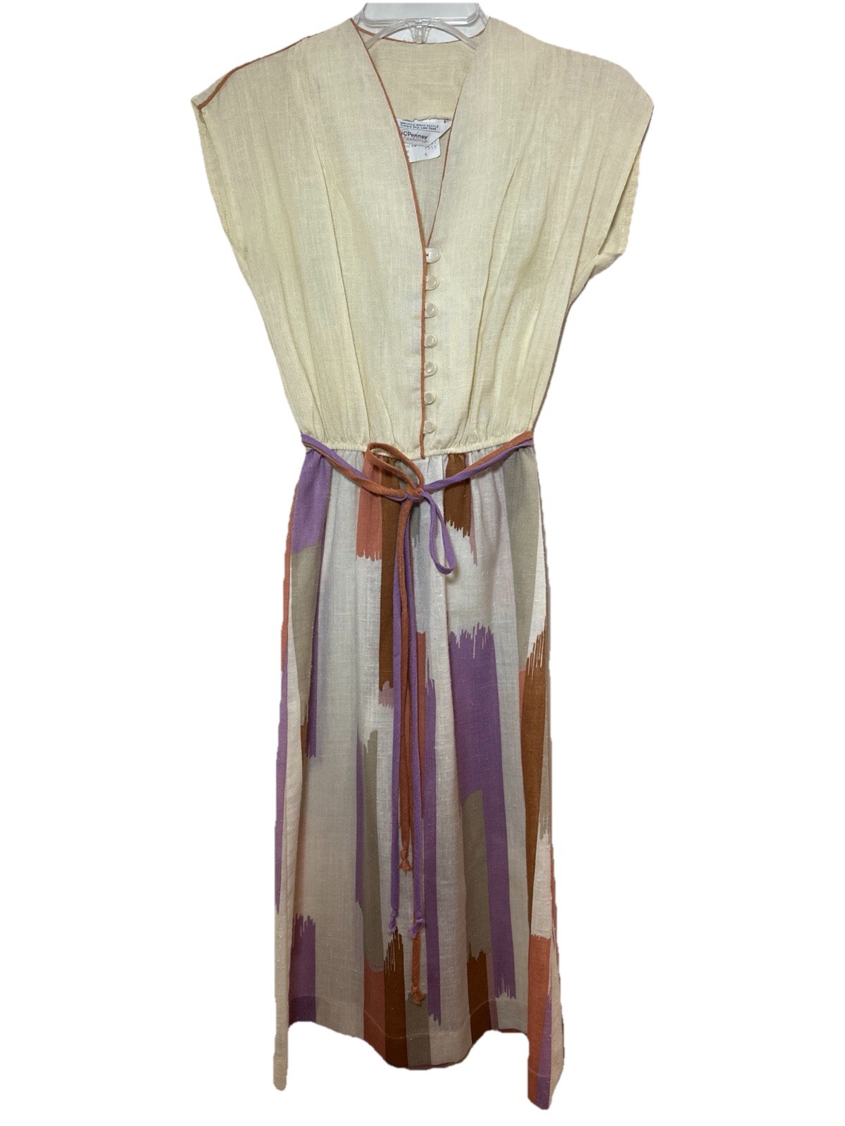 Vintage 1970’s JC Penney Fashions Geometric Lightweight Summer Dress size 6