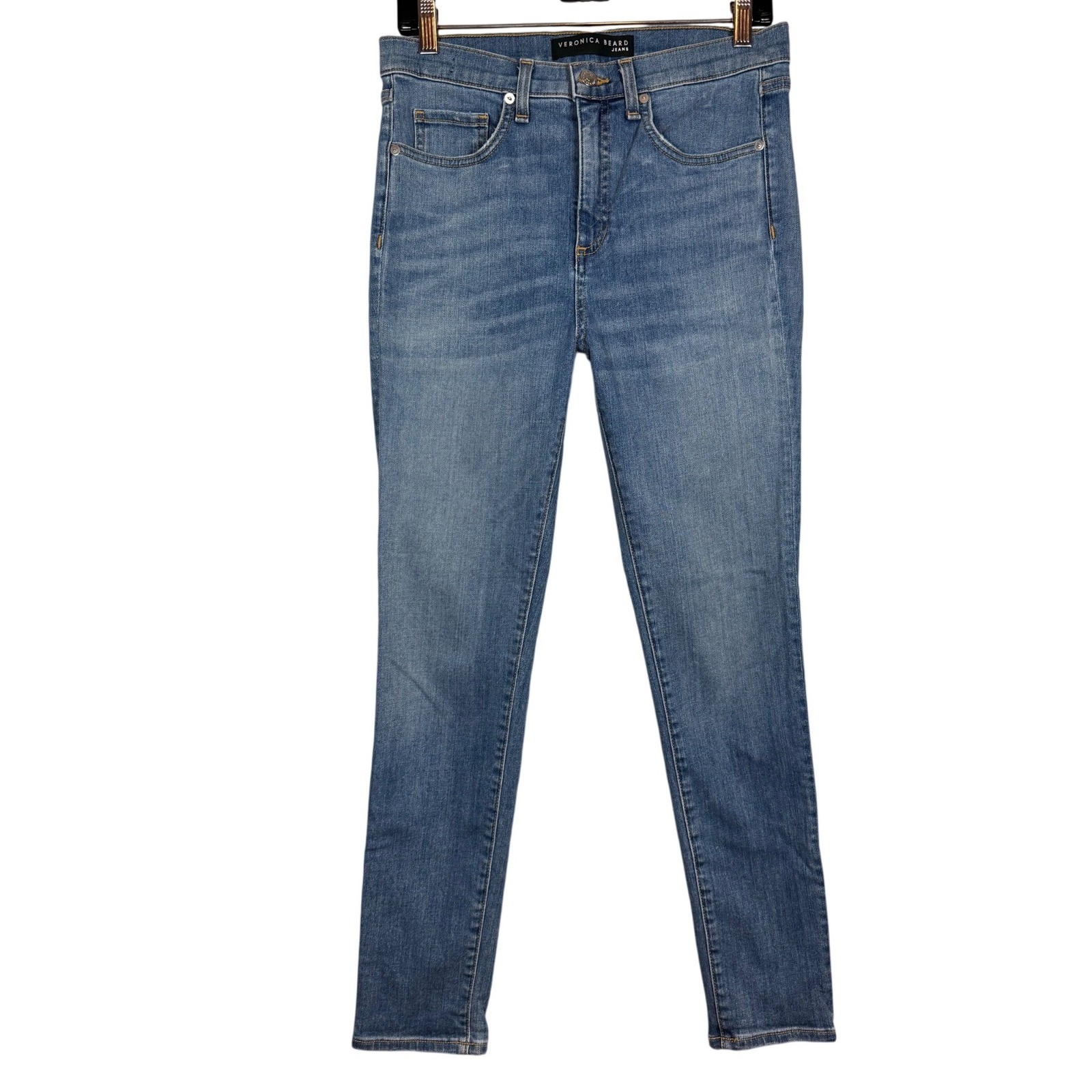 VERONICA BEARD Kate 10″ Skinny Jeans, High Rise, Grotto Wash, Size 28/6